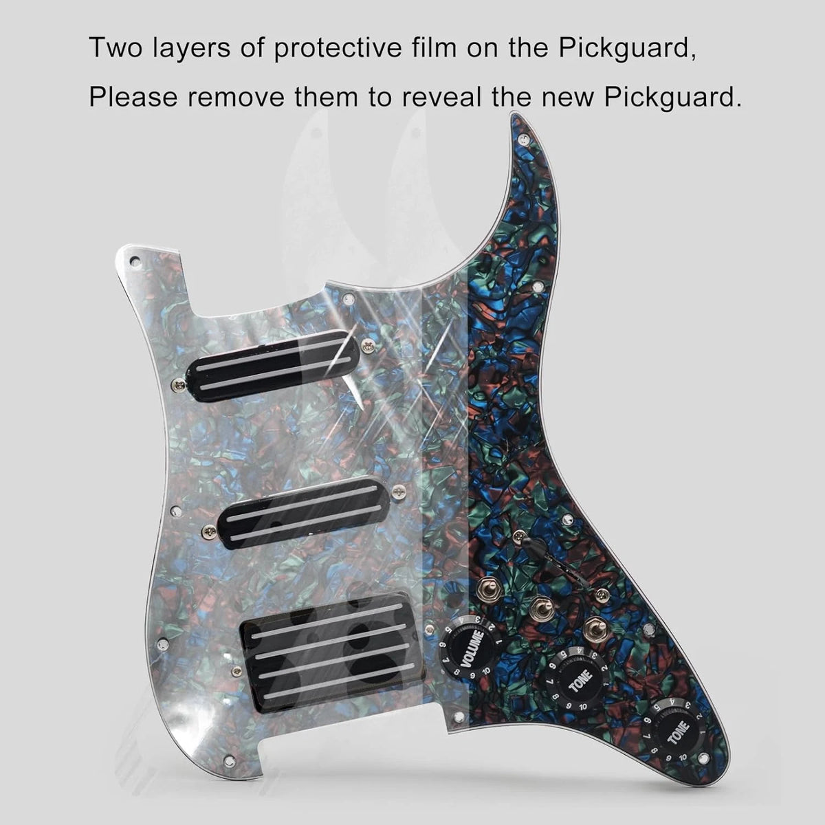 Abalone Pearl SSH Dual Blades Pickups Loaded Prewired Pickguard Fit Strat ST