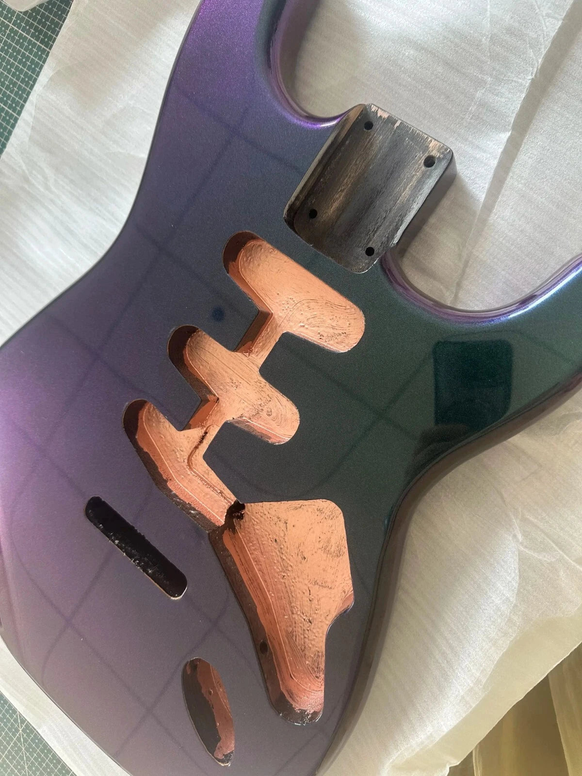 Chameleon Green Alder Wood Guitar SSS Body Fit Strat ST