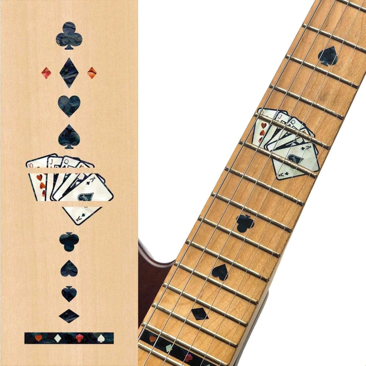 Playing Cards Guitar and Bass Inlay Stickers Markers Fret Decals