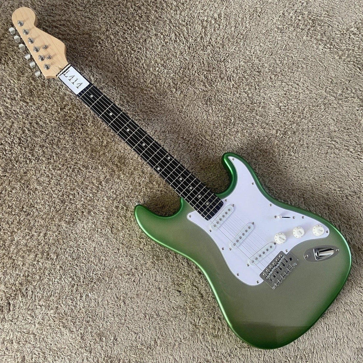 Green Sparkle Electric Guitar, Basswood Body, Maple Neck, Rosewood