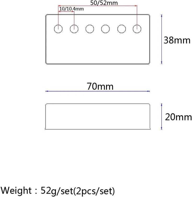 Gold Guitar Humbucker Pickups Covers 50/52MM Fit Epiphone LP Les Paul