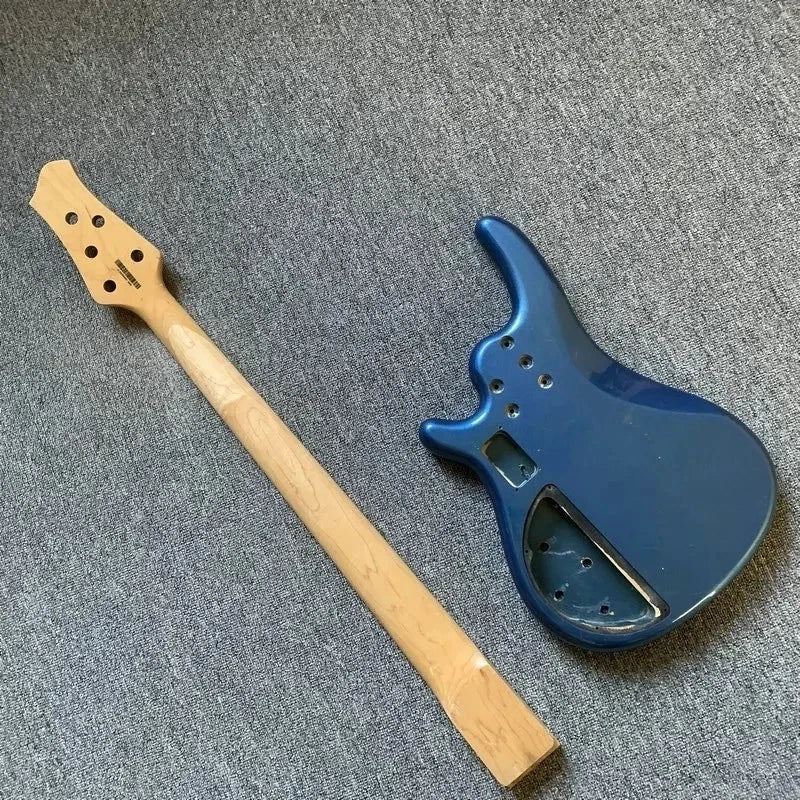 Blue Basswood 5 String Bass Body with Maple Neck