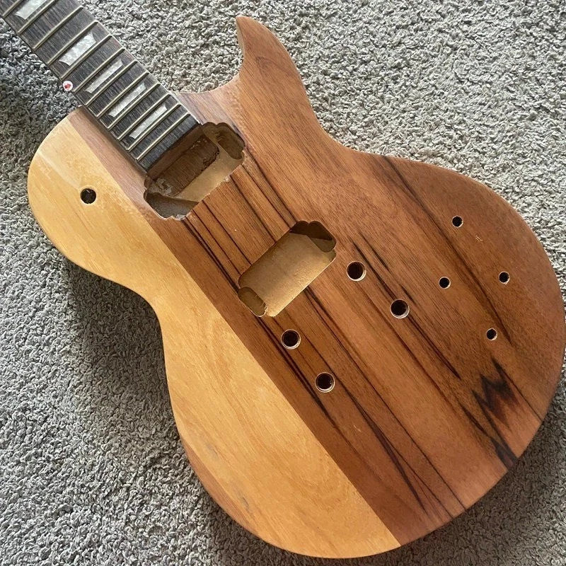 Single Cut Electric Guitar DIY Project in Natural Mahogany Veneer