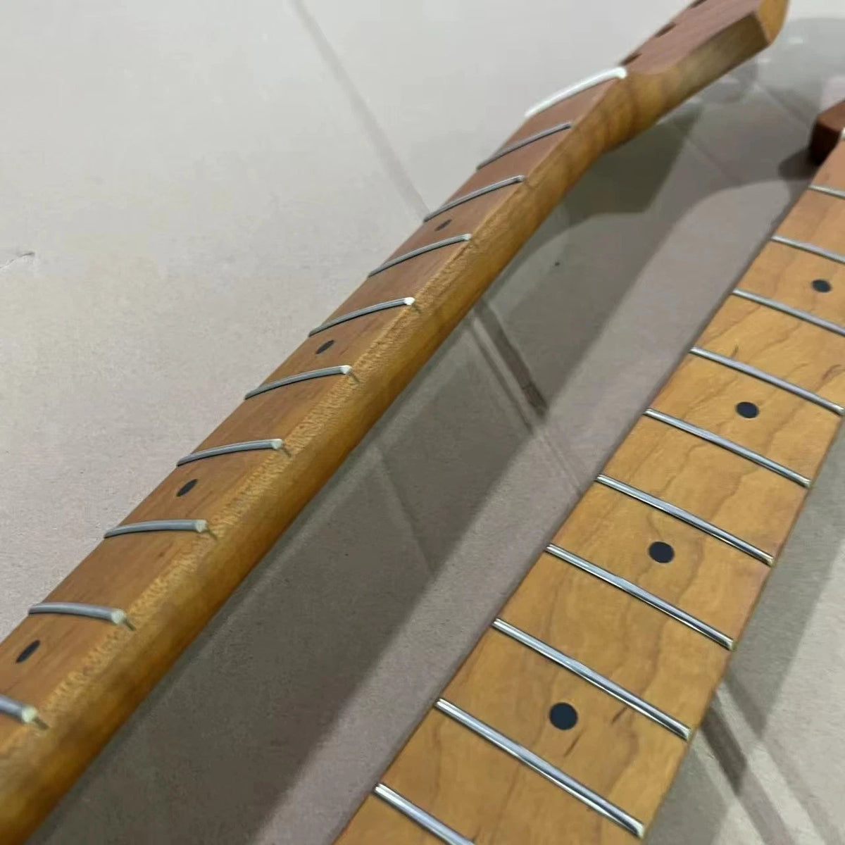Flame Maple Guitar Neck Roasted Maple Fretboard 22 Frets Fit ST