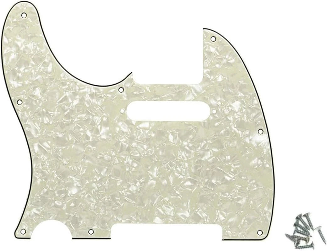 Left Handed Aged Pearl Guitar Pickguard Scratch Plate Fit Telecaster Tele