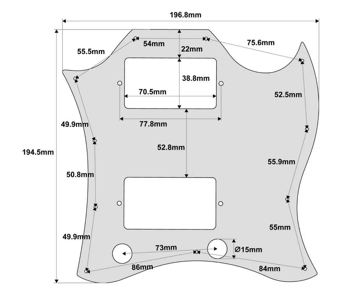 Tortoise Shell HH Guitar Pickguard Scratch Plate Fit SG Guitars