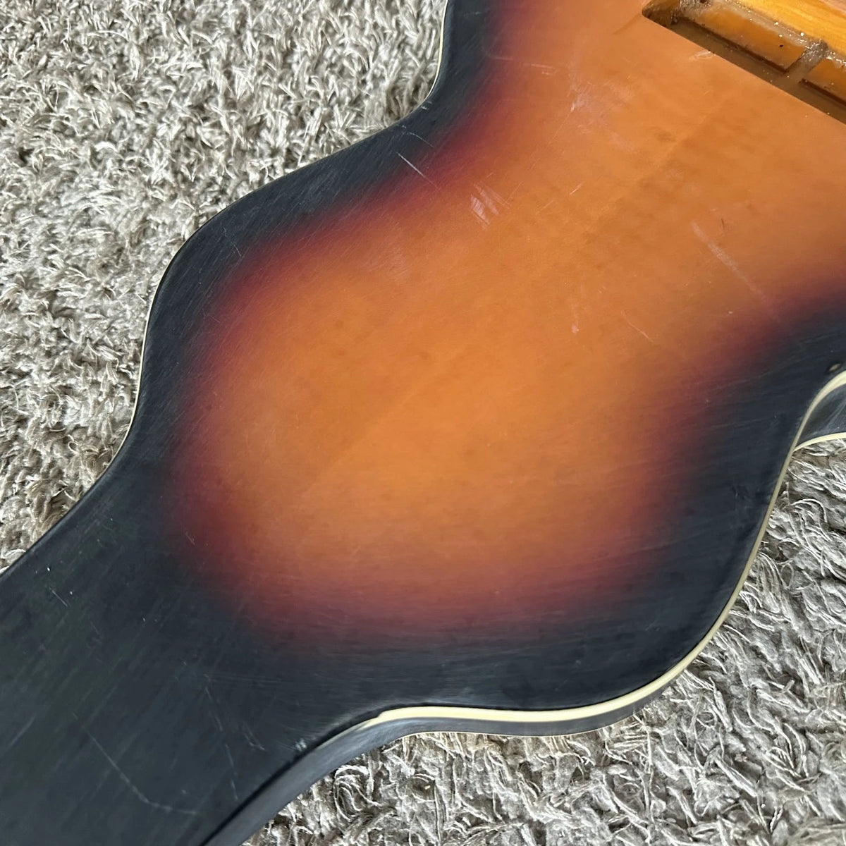 Hawaiian Slide Electric Guitar DIY Project, Tiger Maple Sunset Finish