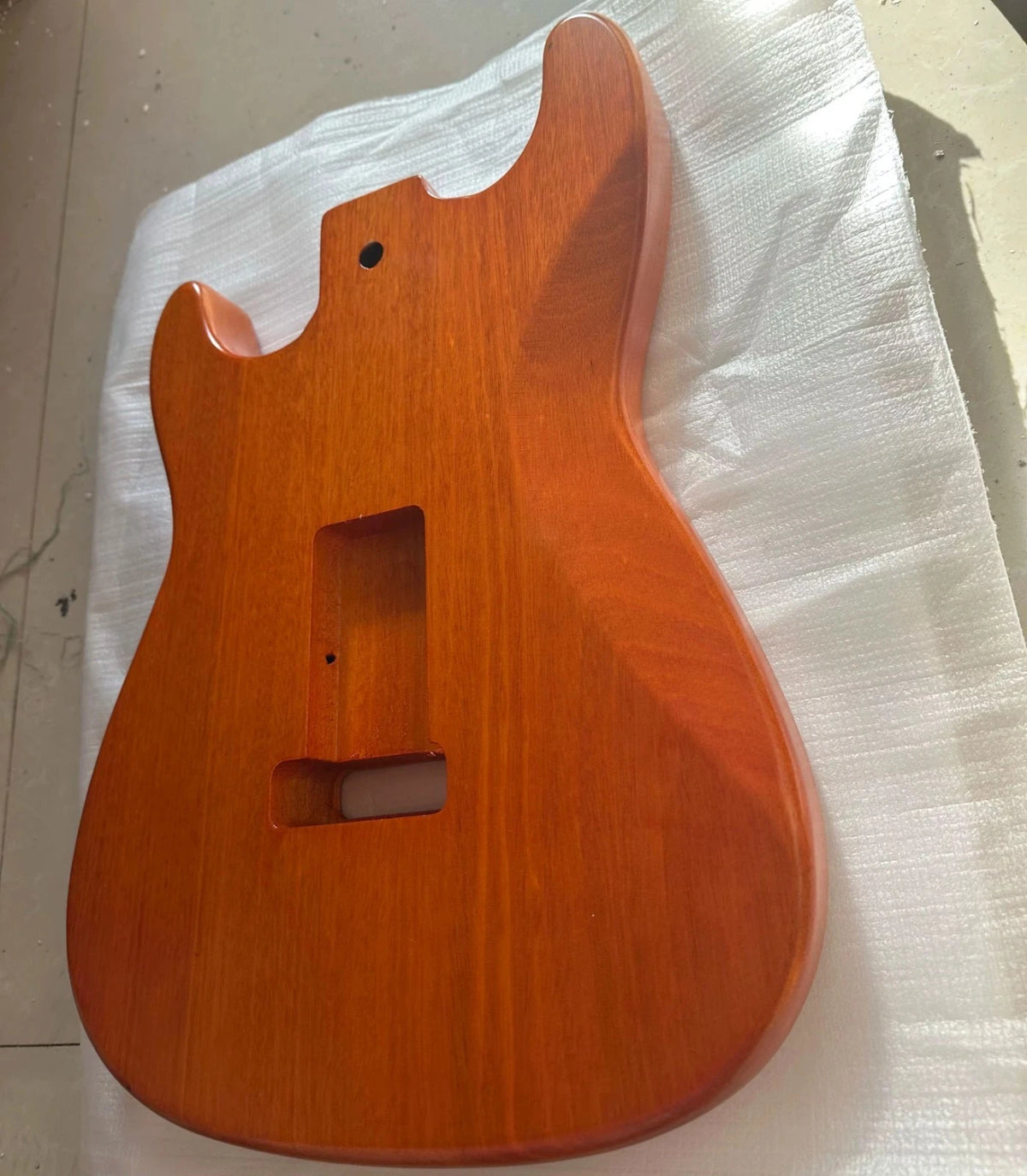 Mahogany Orange Guitar Body Quilted Maple Top, Nitro Finish Fit ST
