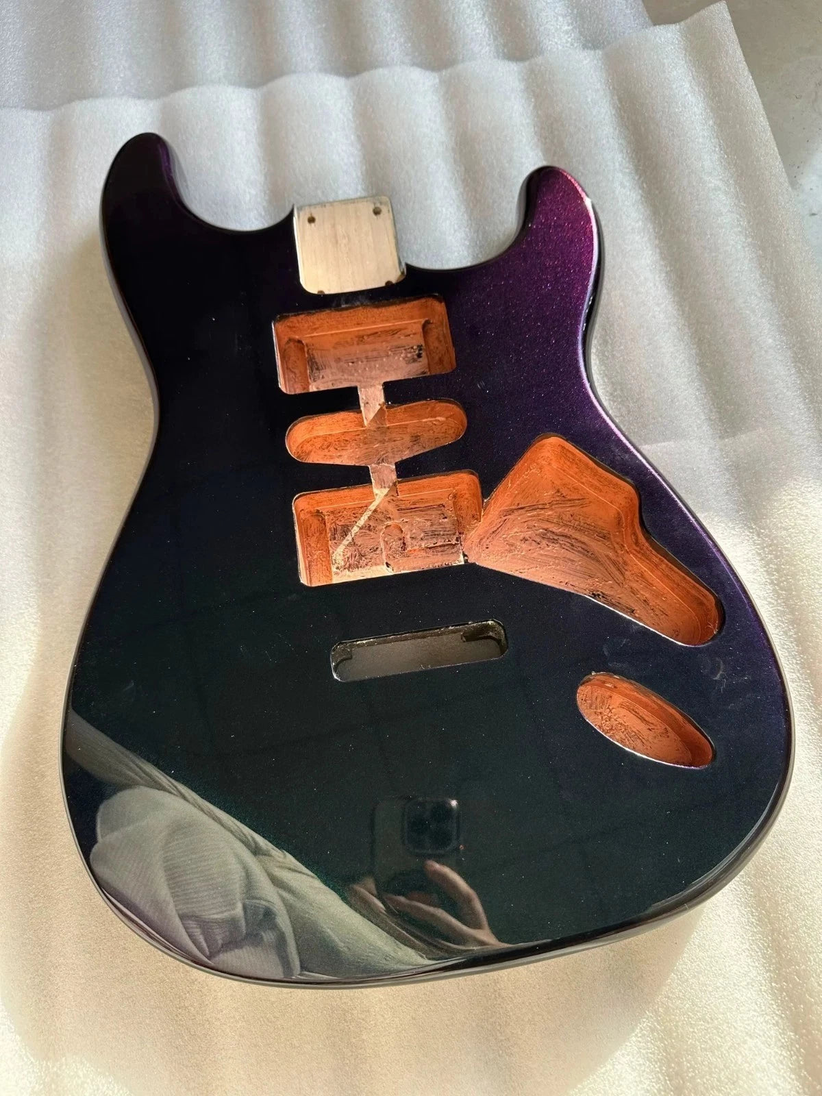 Chameleon Rainbow Purple Finish Guitar Alder Wood Body Fit ST