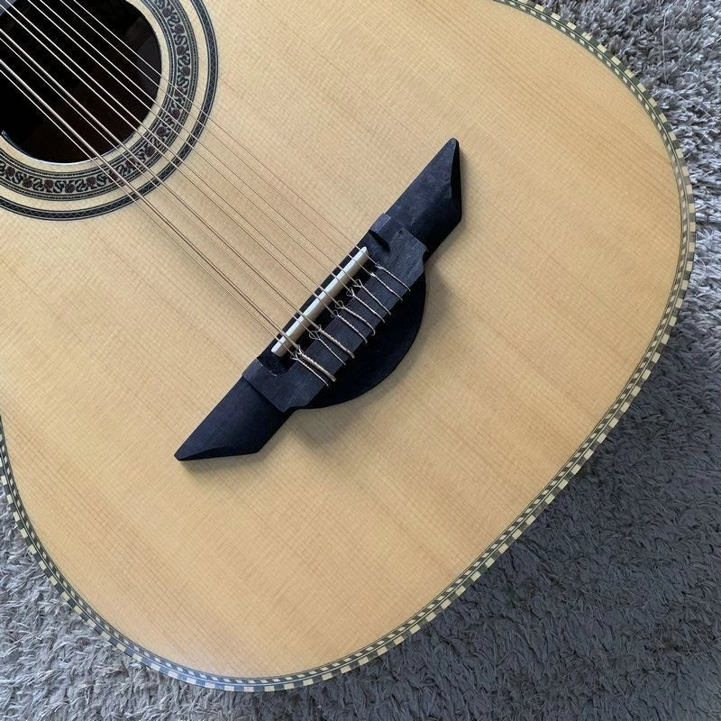 10 String Acoustic Electric Guitar, Solid Spruce Top, Rosewood Fingerboard Neck