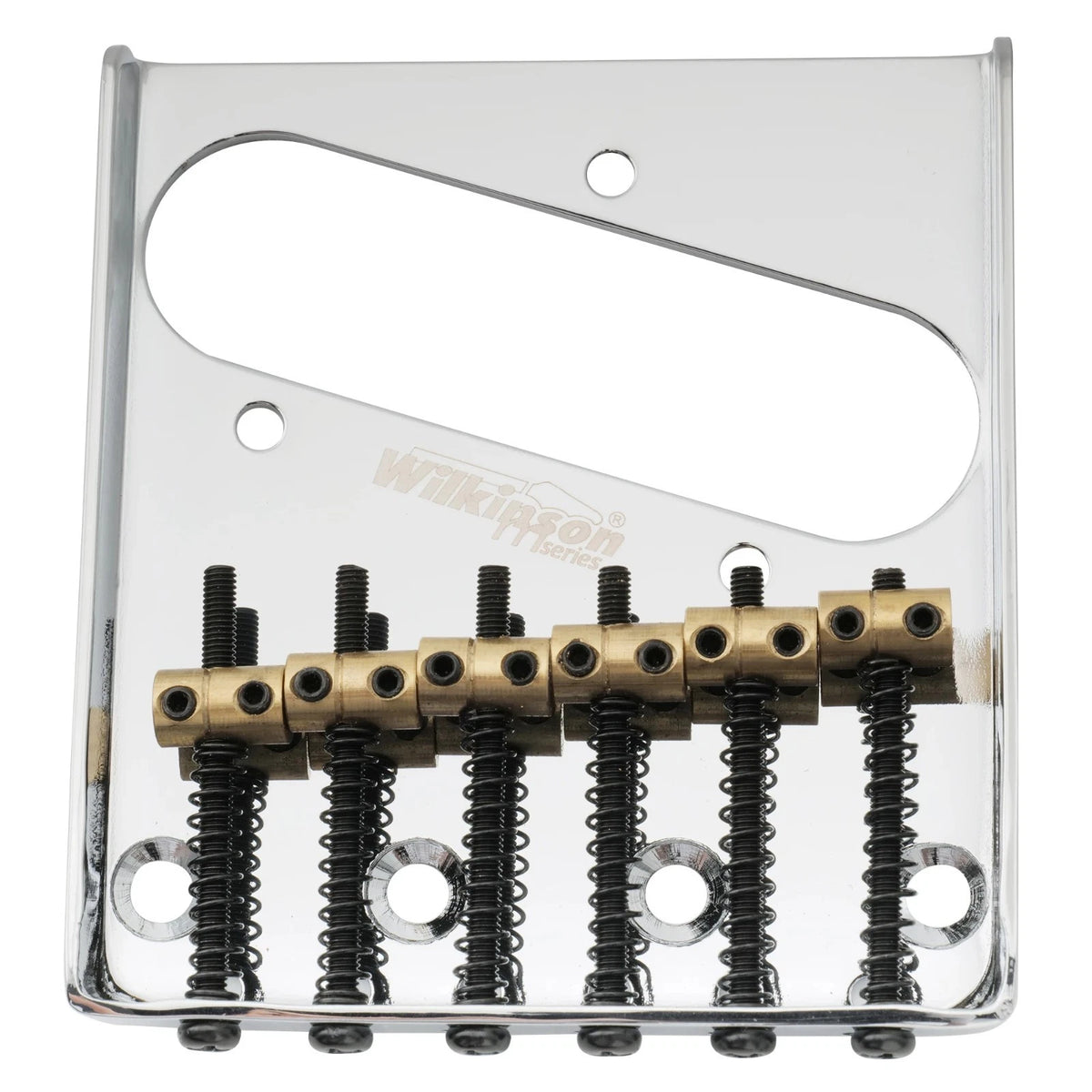Chrome Wilkinson Guitar 6 Brass Saddles Ashtray Fixed Bridge Fit Telecaster Tele