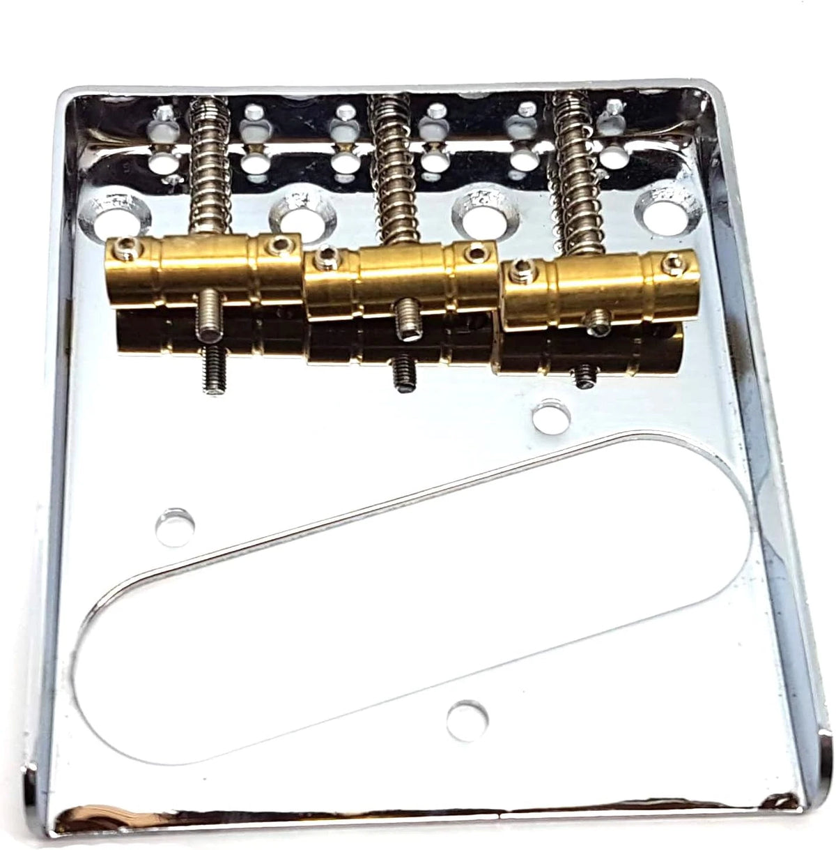 Chrome Left Handed Guitar Ashtray Bridge Brass Saddles Fit Telecaster Tele