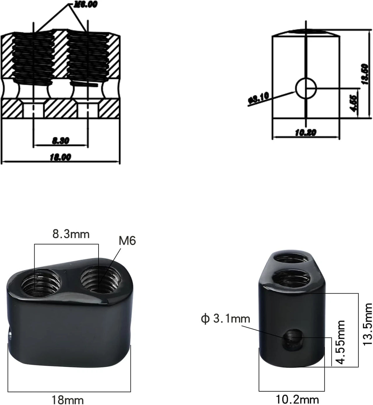 5 String Headless Bass String Lock Retainer Clamps