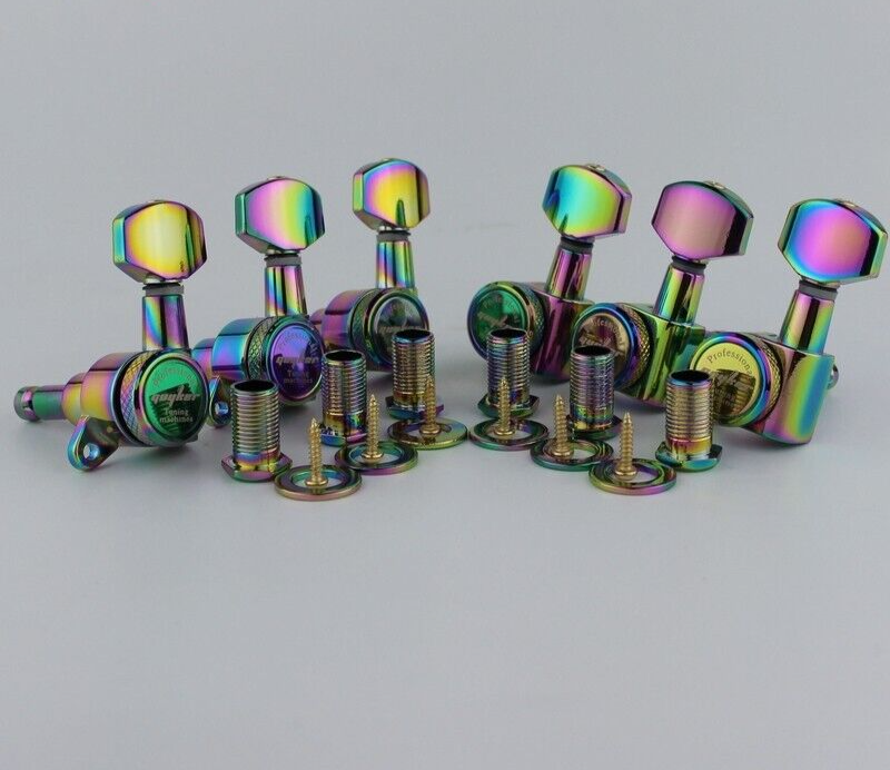 Rainbow Finished Left Handed Guitar Tuners Pegs Fit Jackson,Charvel,Fender,ESP