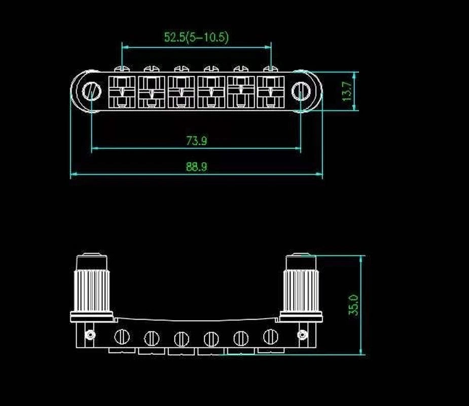 Black Roller Saddles Tune O Matic Guitar Bridge Fit Epiphone,Ibane<wbr/>z,Washburn,ESP