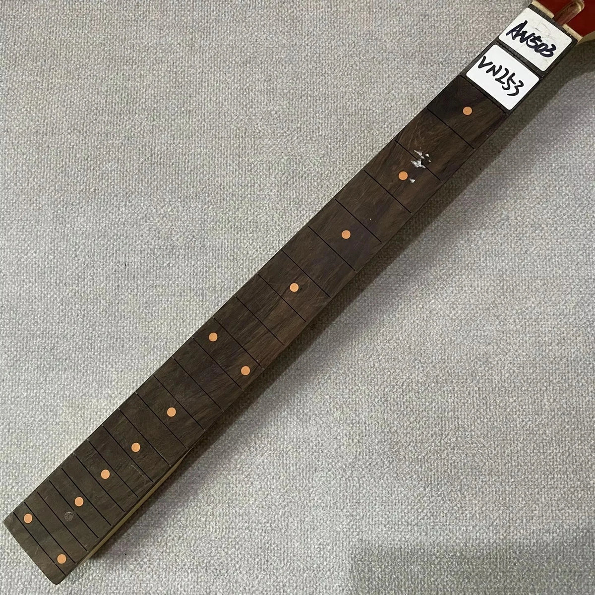 24-Fret Maple &amp; Rosewood Guitar Neck, Unfinished, Red Headstock
