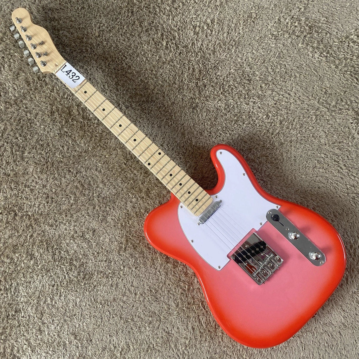 Pink Burst Electric Guitar, Basswood Body, Maple Neck