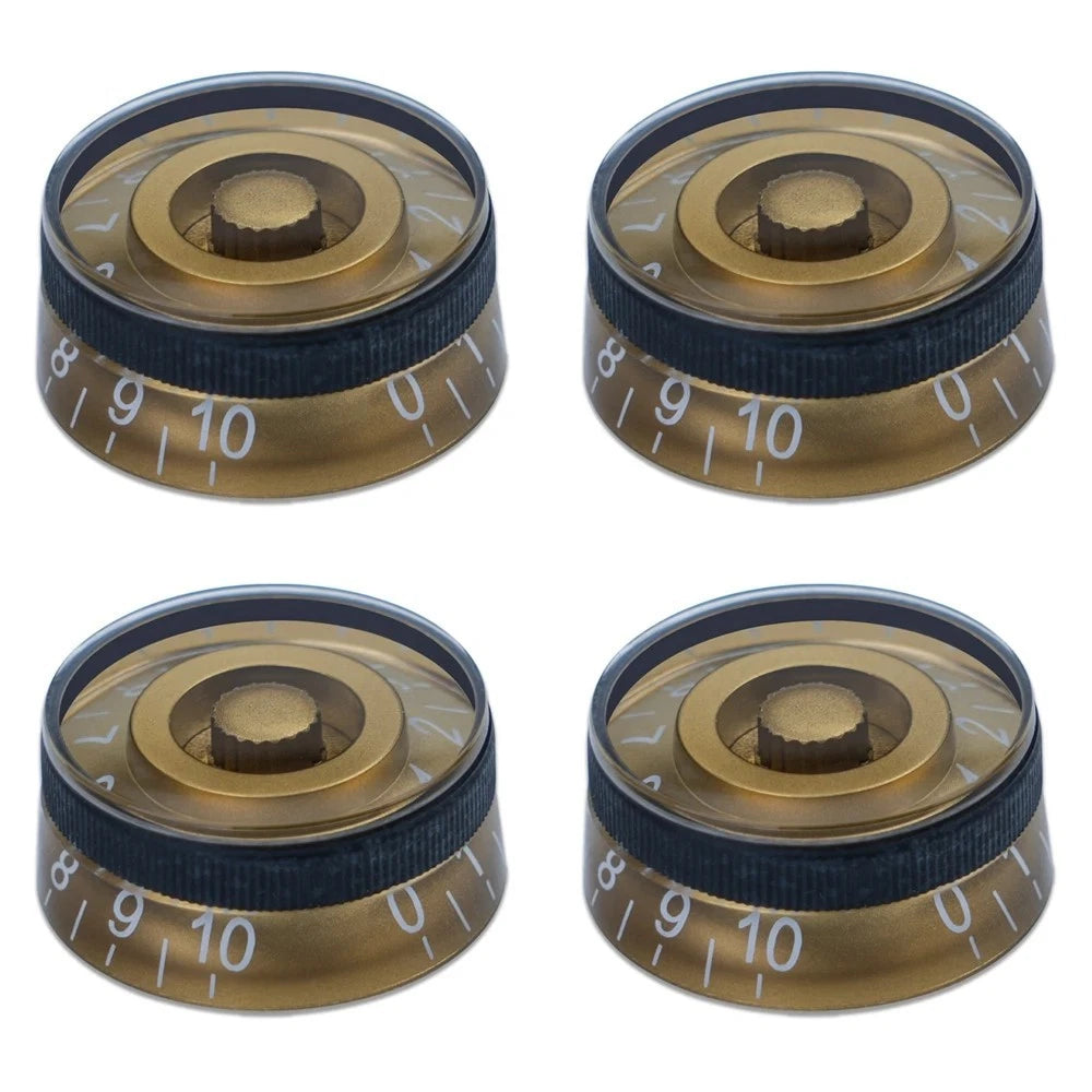 4pcs Gold Speed Guitar Volume and Tone Control Knobs