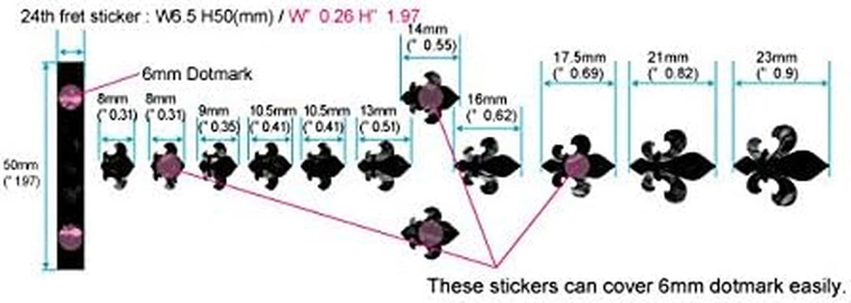 Lily Flower Guitar Fingerboard Fret Markers Inlay Stickers
