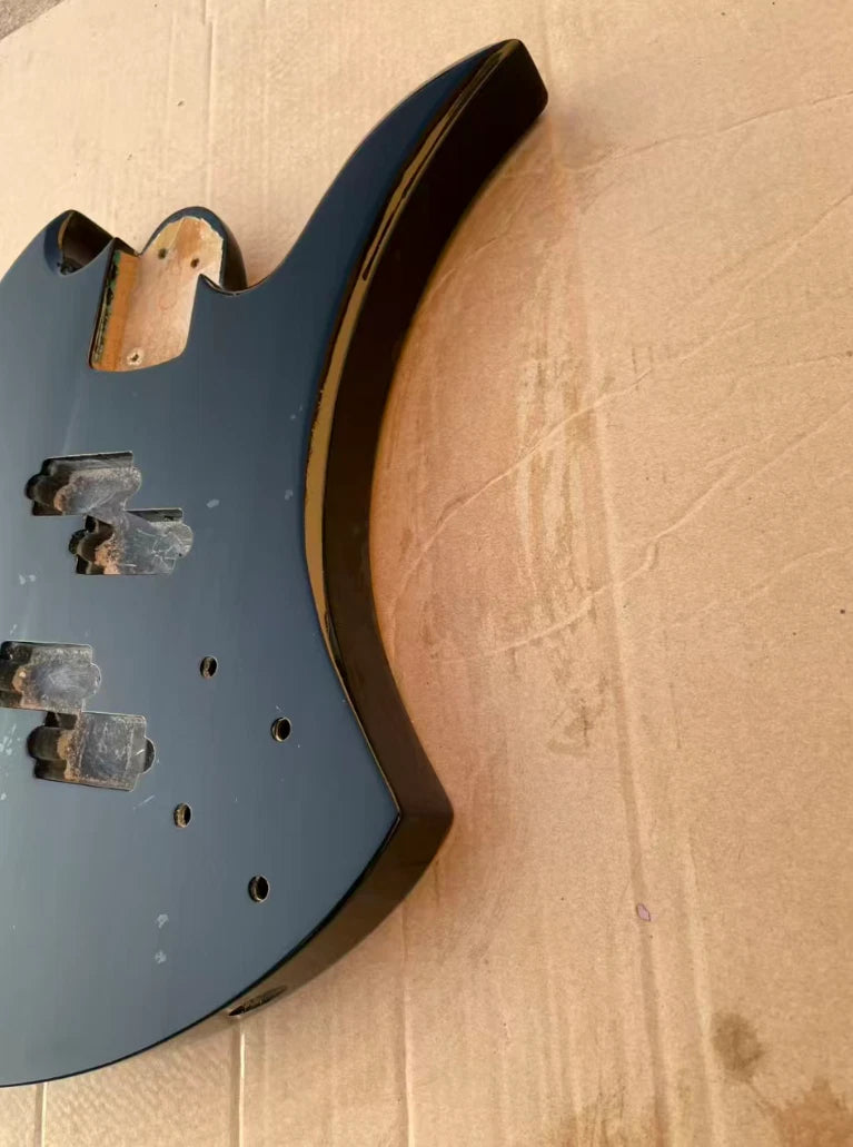 Black 4 String Bass Basswood Body Fit Mockingbird