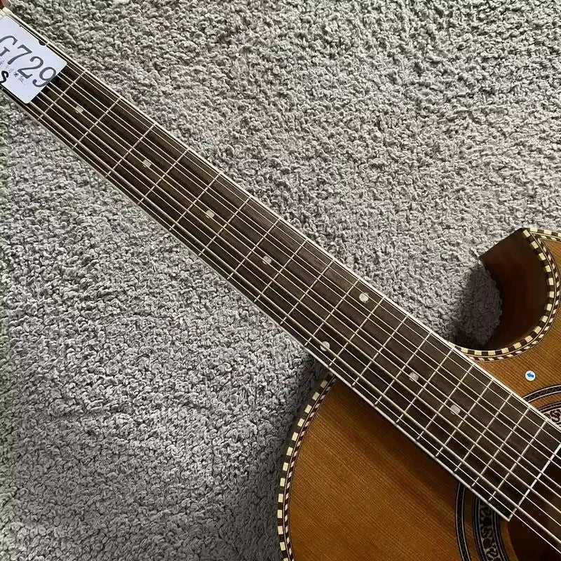 10-String Acoustic Electric Guitar, Red Cedar Top Body, Mahogany Neck