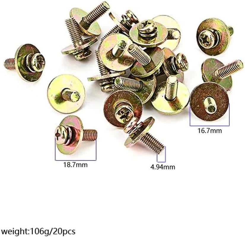 20x Metal Drum Set Lug Claw Hook Mount Screws Washer Fit Snare/Tom/Bass Drum