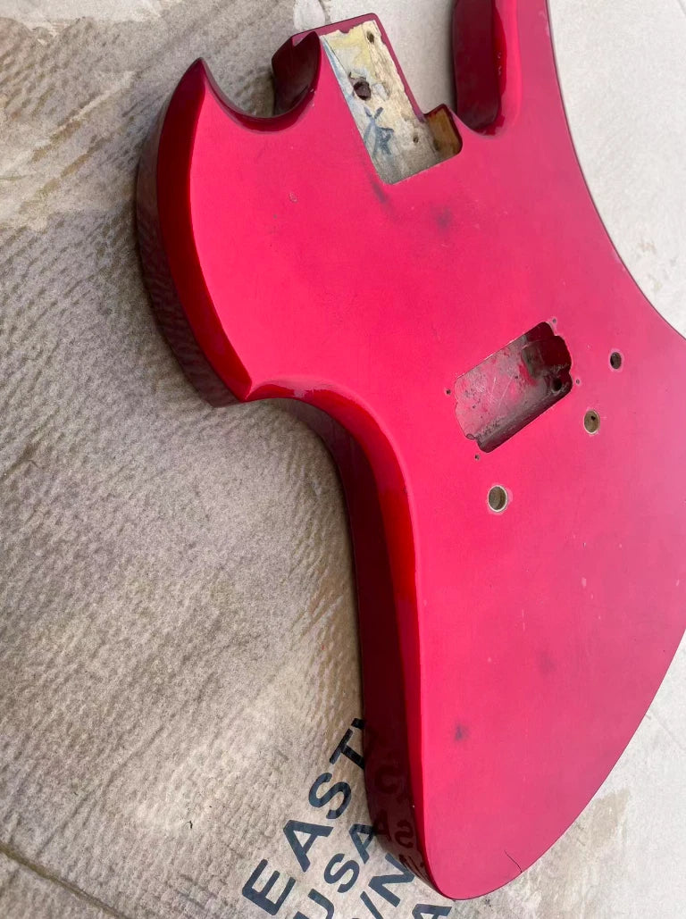 Metallic Red Basswood Guitar Body, with Single Humbucker Fit Mockingbird DIY
