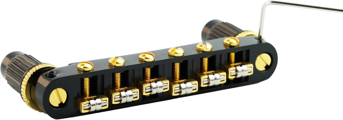 Black Roller Saddles Tune O Matic Guitar Bridge Fit Epiphone,Ibane<wbr/>z,Washburn,ESP