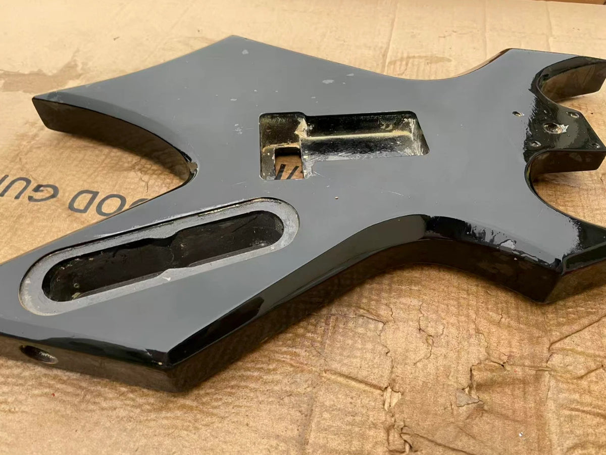 Glossy Black Left Handed HH Guitar Body For Warlock DIY Project