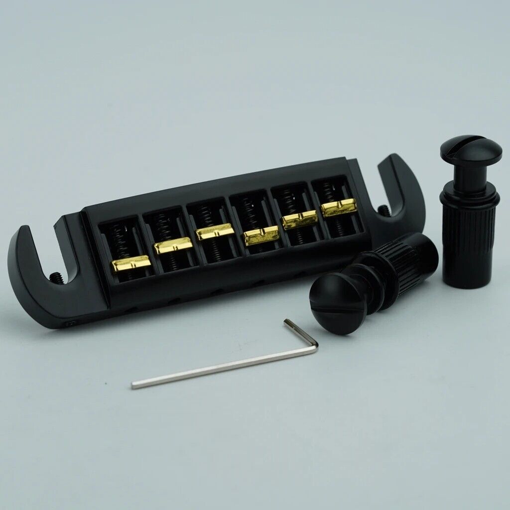 Black Guitar Tune O Matic Wraparound Tailpiece Bridge Fit Epiphone,Washburn,PRS