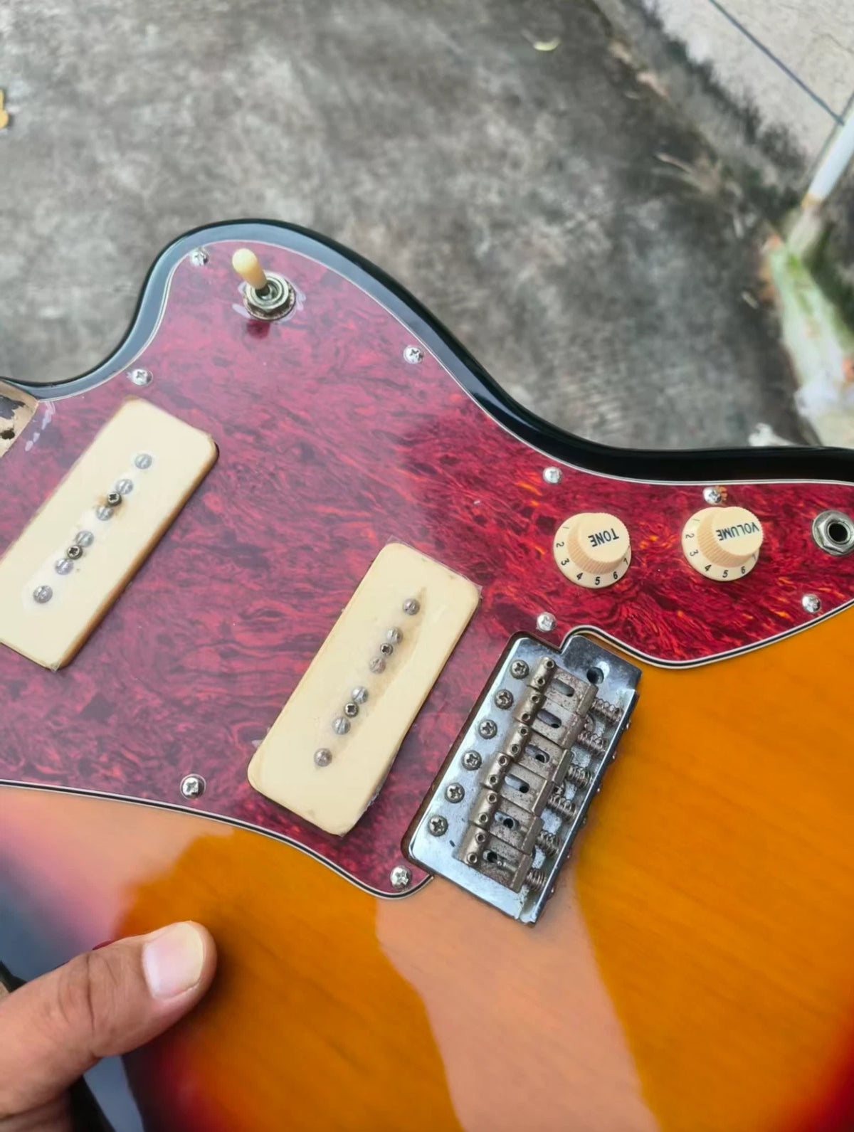 Tobacco Burst Poplar Guitar Body, Pickups, Wiring DIY Project Fit Jazzmaster