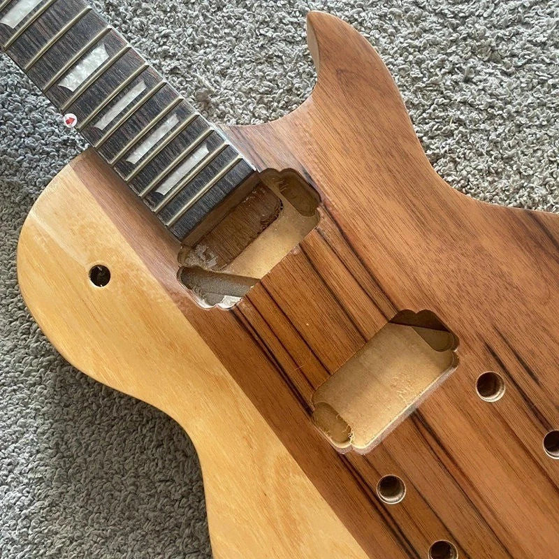 Single Cut Electric Guitar DIY Project in Natural Mahogany Veneer