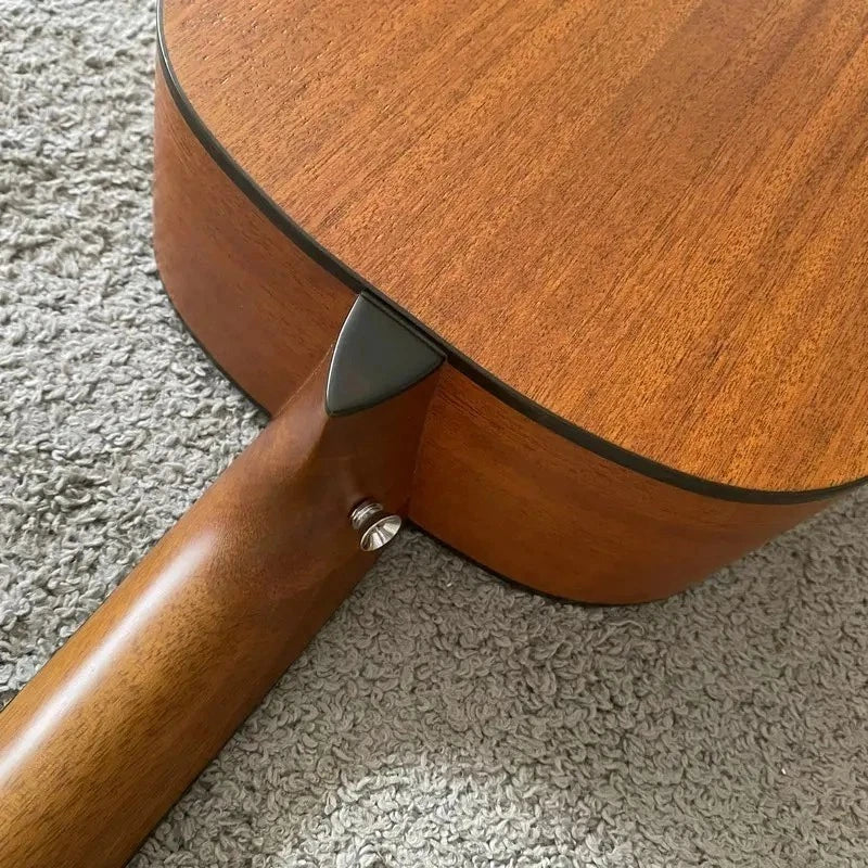 Luna Acoustic Guitar Engraved Spruce Top Body Mahogany Neck Rosewood Fingerboard