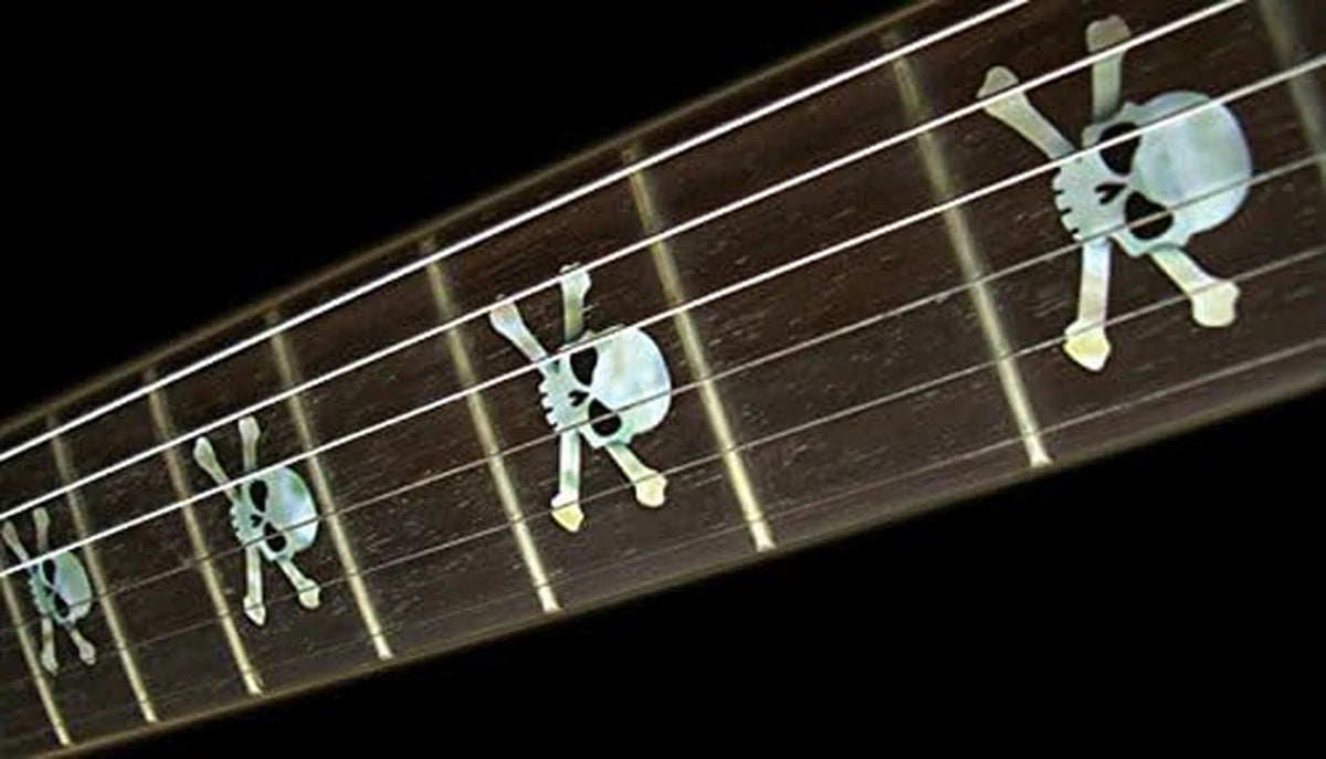 White Pearl Skull Heads Guitar Fret Fretboard Inlay Stickers Markers