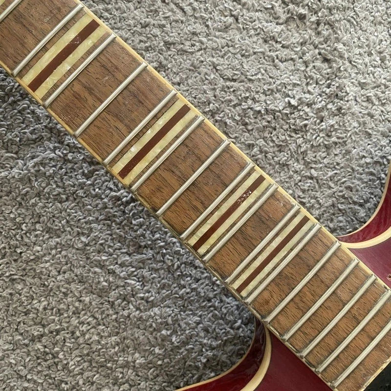 Semi Hollow Guitar Set in Red, Tiger Maple Body, Mahogany Neck