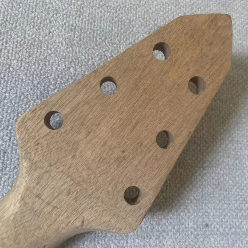 Mahogany Wood Electric Guitar Neck, 22 Frets, L3R3 Tuners, White Blocks