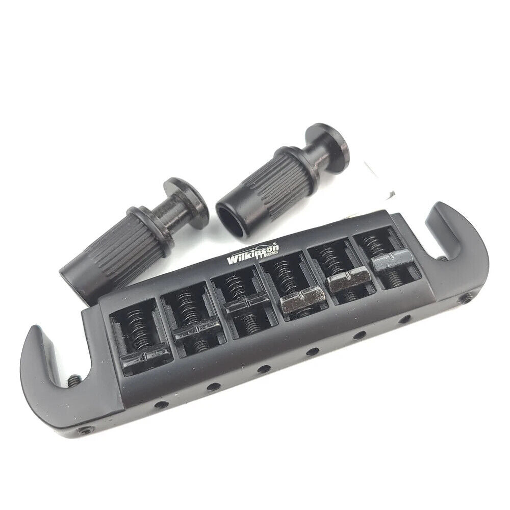 Wilkinson WOGT3 LP guitar black adjustable wraparound tailpiece bridge