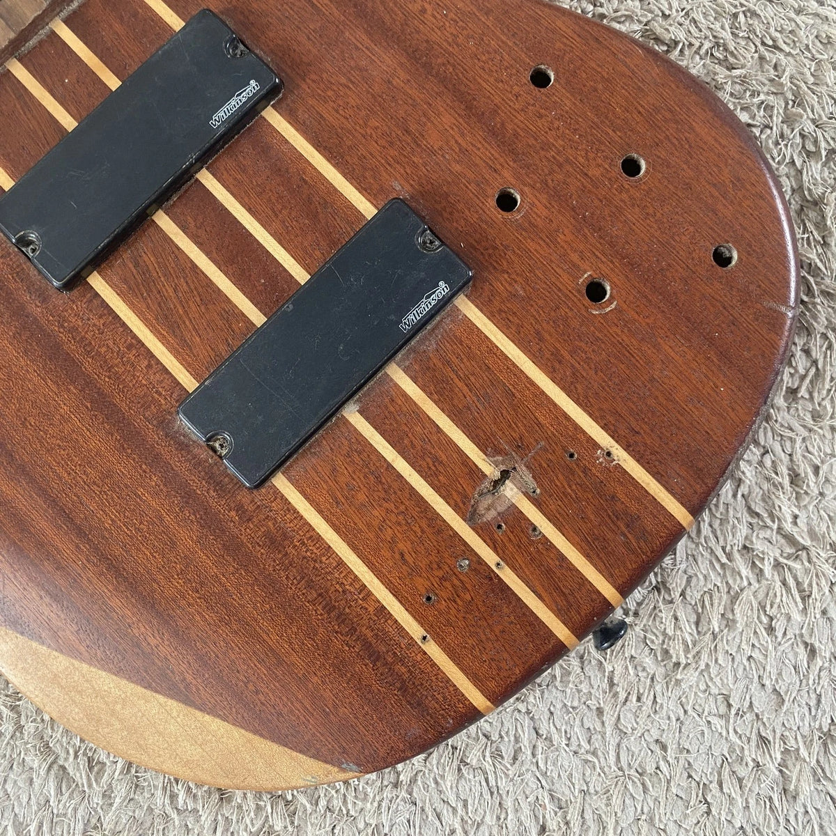 Ashton 5 String Bass DIY Project, Alder Mahogany Body, Maple Neck Through