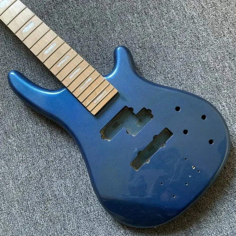 Blue Basswood 5 String Bass Body with Maple Neck