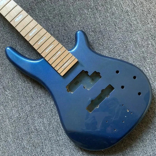 Blue Basswood 5 String Bass Body with Maple Neck