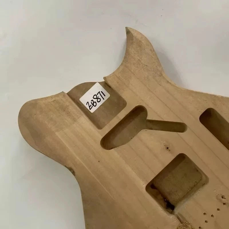 Solid-Wood Mini Single Cut Guitar Body, Unpainted Travel Blank