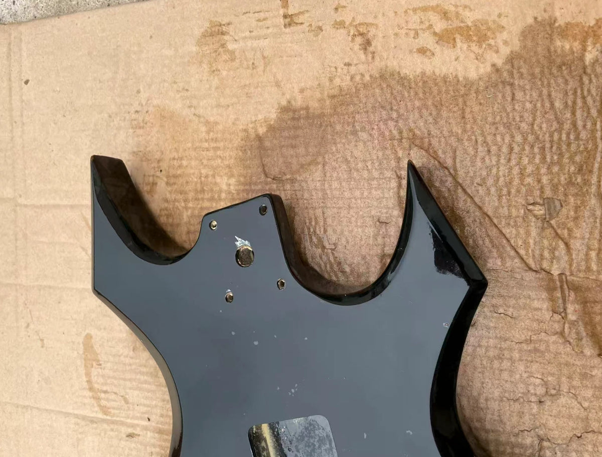 Glossy Black Left Handed HH Guitar Body For Warlock DIY Project