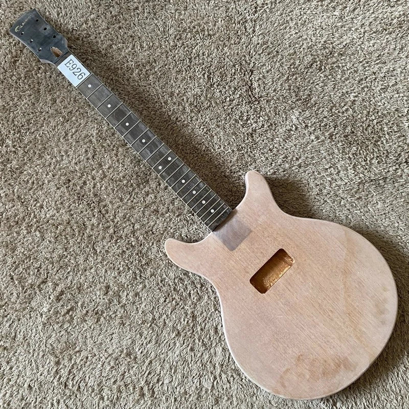 Mahogany Wood DIY Project Guitar Body Neck, Rosewood Fretboard