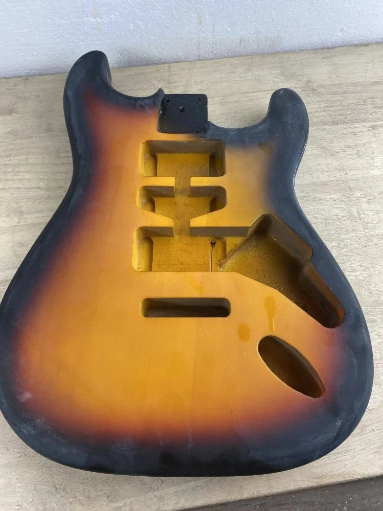 Sunburst Finish Guitar Poplar Wood Body Fit Strat ST DIY Project