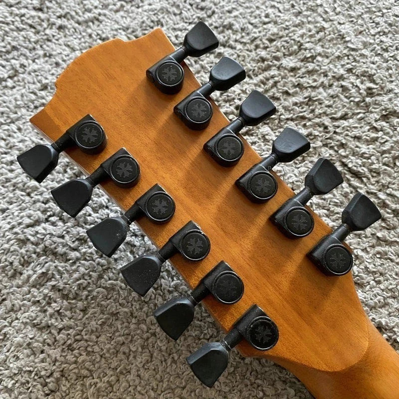 LAG 12-String Acoustic Electric Guitar, Mahogany Neck, Rosewood Fingerboard