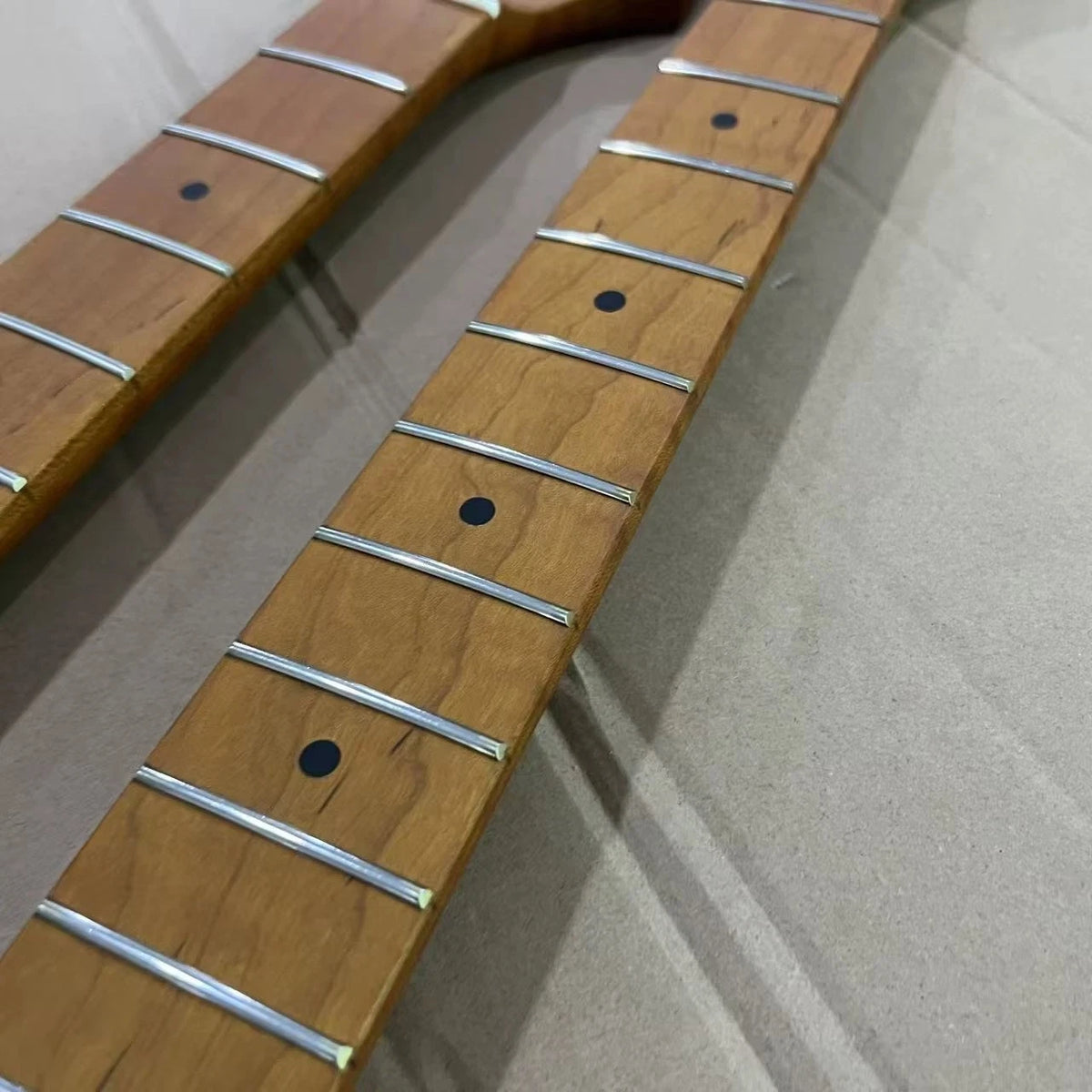 Flame Maple Guitar Neck Roasted Maple Fretboard 22 Frets Fit ST