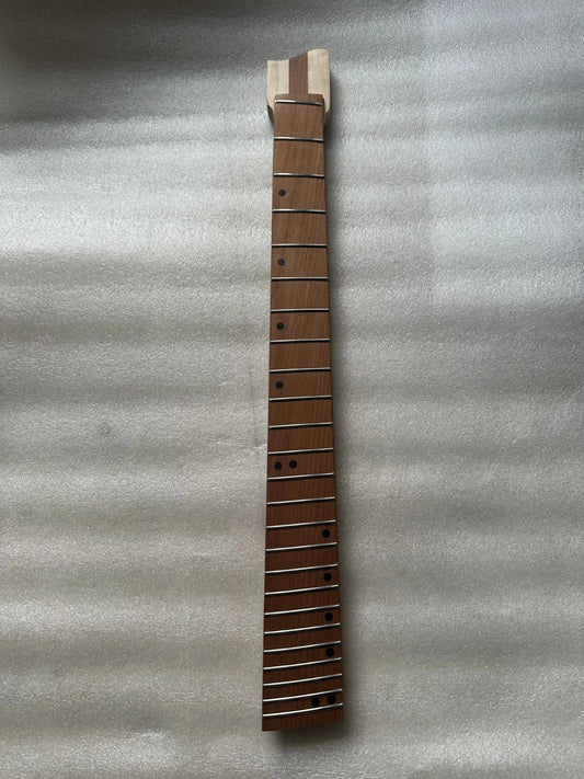 Headless Electric Guitar Neck, 24 Fret Fanned, Roasted Maple