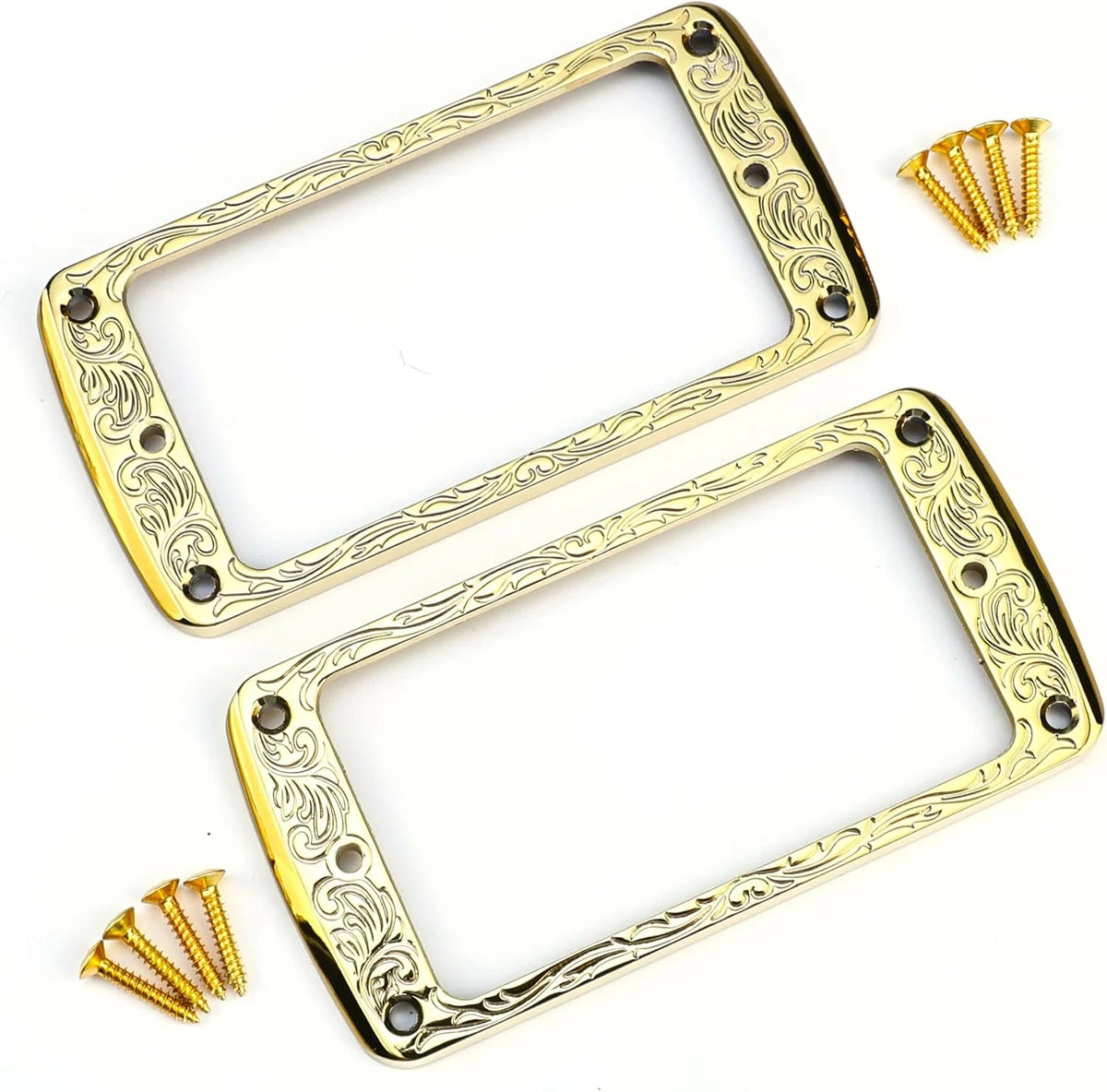 2pcs Engraved Guitar Humbucker Pickup Rings Frames Fit Les Paul LP