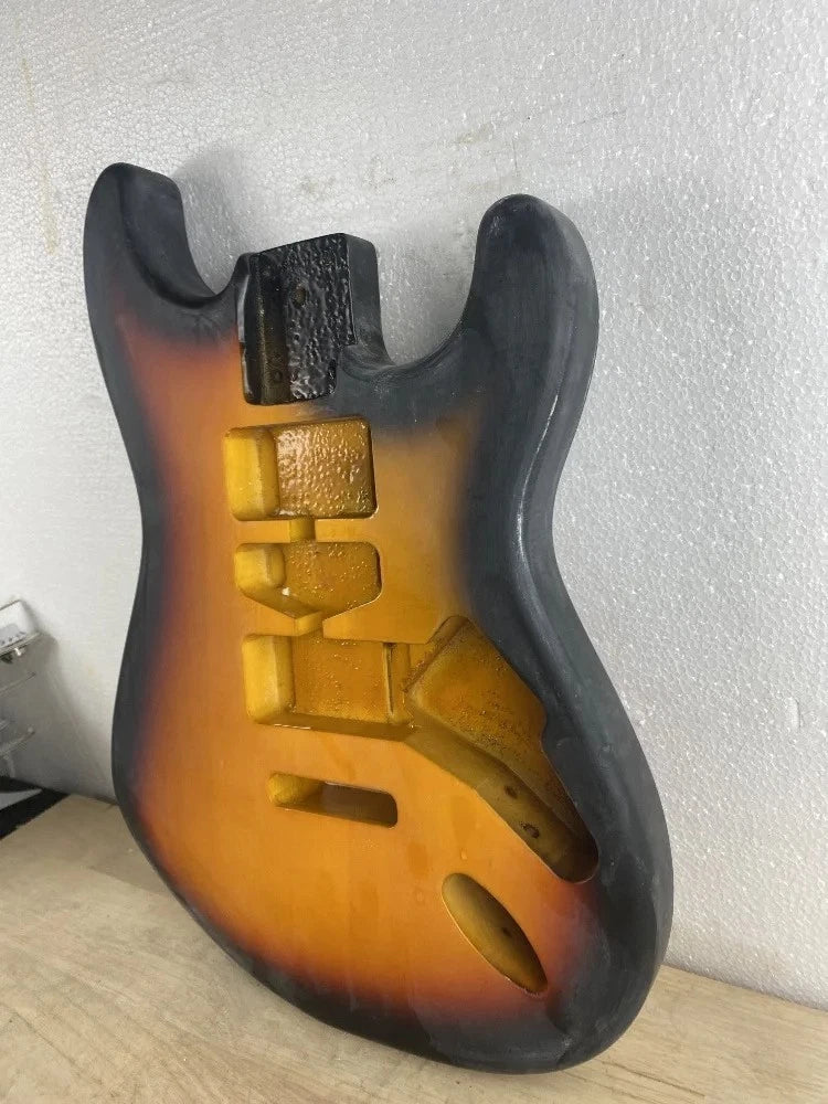Sunburst Finish Guitar Poplar Wood Body Fit Strat ST DIY Project
