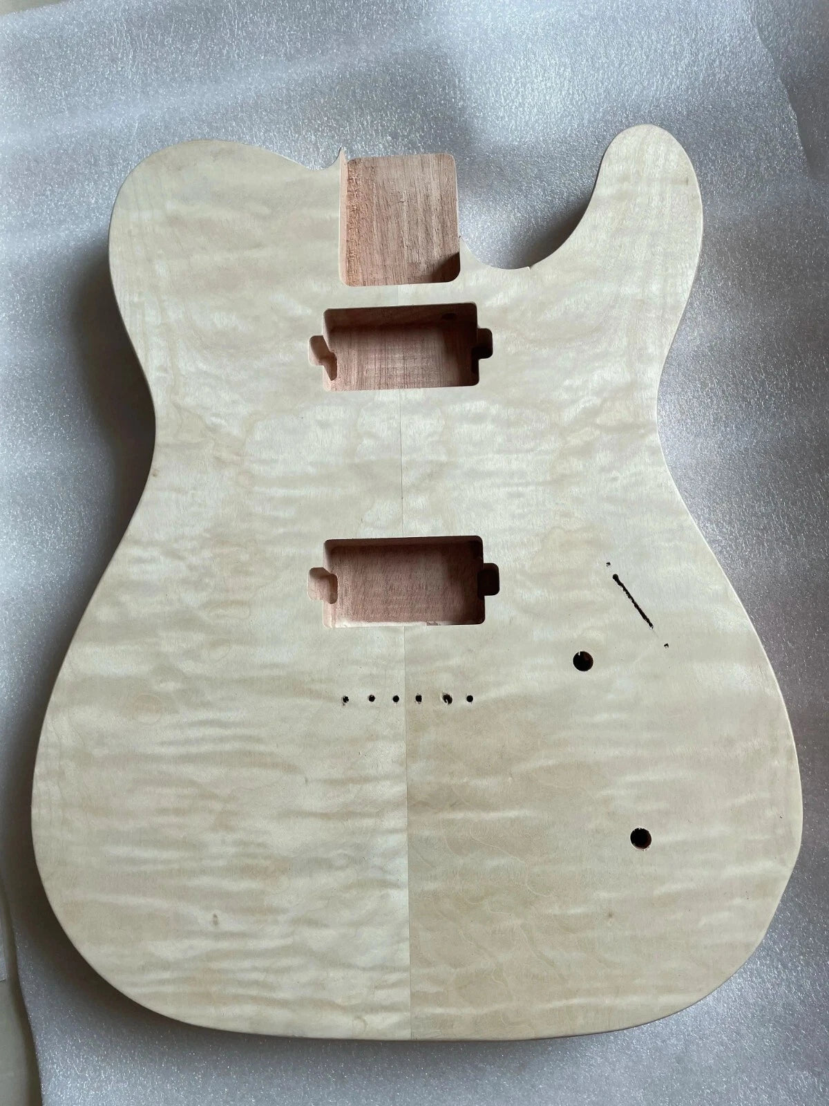 HH Unfinished Mahogany Guitar Body with Quilted Maple Top For Telecaster Tele